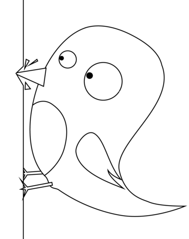 Cartoon Woodpecker Coloring Page